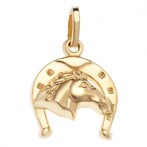 Anhänger pferd hufeisen gold - pferd,