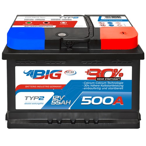 Autobatterie 12v 55ah big - 55ah,