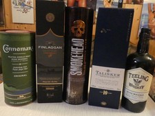 5 Whisky Leerkartons, versch. Sorten, Deko, Bar, Keller, Party, (009)