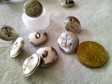 Konvolut Knöpfe in Knopfröhrchen, mit Steg, 16mm, silber, N E U - Metall,  KR008