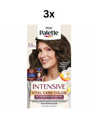 3x Poly Palette Vital Color Haarfarbe 5-0 Mittelbraun - 100 % Grauabdeckung