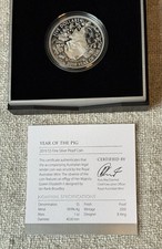 1 Oz ,999 Silber „Year of the Pig“ 2019 Perth Mint Polierte Platte in OVP