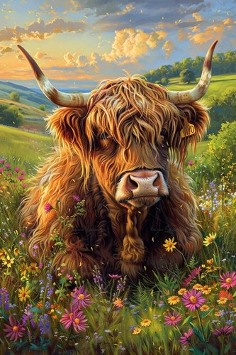 Highland kuh tier gerahmtes - highland,