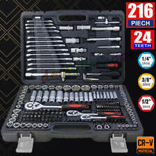 216 tlg Steckschlüsselsatz Nusskasten Ratschenkasten Werkzeug Auto Koffer 1/2"