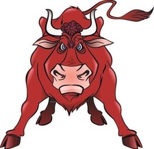 Aufkleber Wütender Bulle