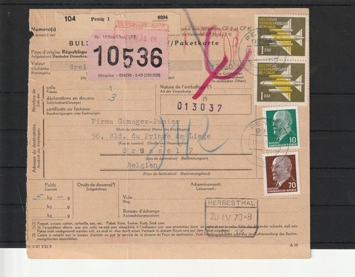 Ddr paketkarte penig nach - paketkarte,