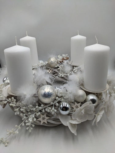 Adventskranz kugel feder - adventskranz,