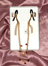 Amber Chained Nipple Clamps