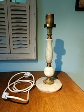 Funktionierende Tischlampe aus Onyx od. Marmor Grün Tischleuchte Vintage Lampe 