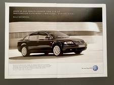 VW Passat W8 Achtzylinder 4Motion 2001 Vintage Ad Werbung Reklame