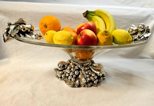 Große Murano-Zenterschale - Silber 925 -La Meridiana/Maestri di Murano 55cm/O033