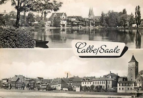 Calbe saale blick - ak,