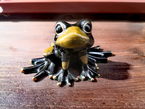 Gold pond frosch keramik - gold,