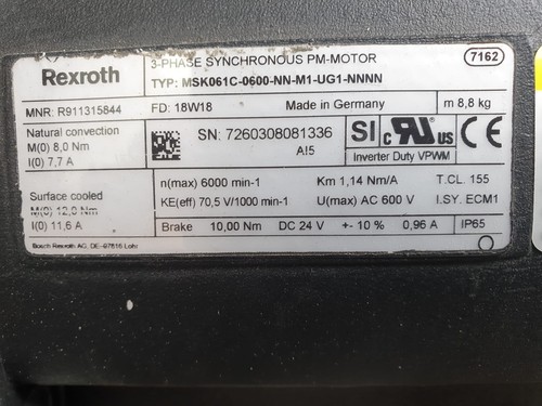 Rexroth phasen servomotor - rexroth, pm-servomotor