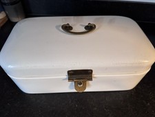 Schöner alter  Brotkasten Emaille Rarität Retro weiß