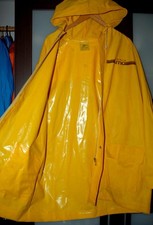Robuste Weiche PVC Regenjacke + Kapuze Regen Regenmantel Mantel Jacke 54 /L - XL