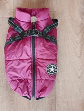 Hundejacke Hundmantel Winter weinrot bordeaux Geschirr integriert