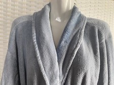 ganz flauschiger Bademantel Saunamantel Morgenmantel *miomare" graublau M L