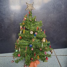 Künstlicher Weihnachtsbaum Vintage ca 50 cm hoch, geschmückt Tischbaum, Kloster