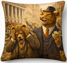 Bulle Bär Börse Kissen