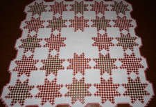 Hardanger Weihnachtsdecke-Handarbeit-Hardanger Stickerei-Sterne-Tischdecke-Neu