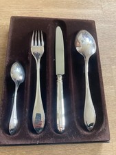 4-tlg. Mennübesteck Robbe u. Berking Navette versilbert 90 unbenutzt