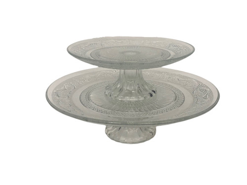 2er set tortenplatte glas auf - ,