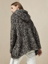 LP 4.495€ Brunello Cucinelli Oversize Handstrick Pailletten Hoodie Cardigan L
