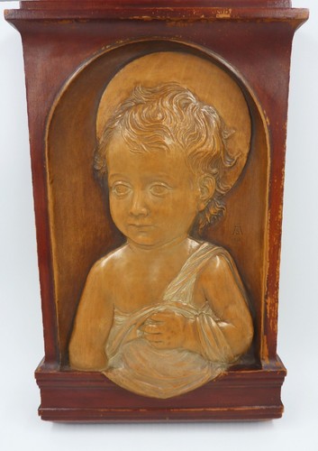 Holzrelief des jesuskindes - holzrelief,