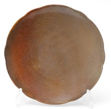 Antiker Bernard Moore signierter roter Flambe & Kristallglasur Kunstkeramik Teller