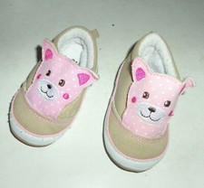 Braun/rosa Stoffschuhe mit Gummisohle und Teddy-Klettverschluß 17/18 Sterntaler