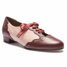 Tanzschuhe Damen Swing Lindy Hop Vintage Tanz Schuhe Rumpf Premium Line 9239 rot