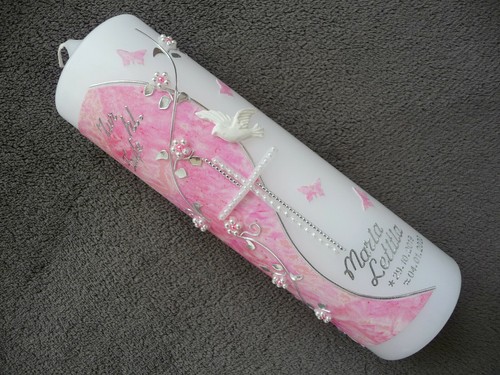 Taufkerze mädchen rosa - mädchen,