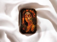 Day of the Dead • Sugar Skull Lady • Candle & Flowers Magnet