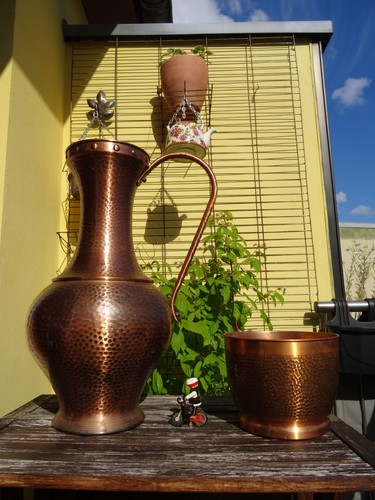 Kupfer krug vase übertopf set - krug,