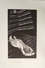 Wood engraving original THE
