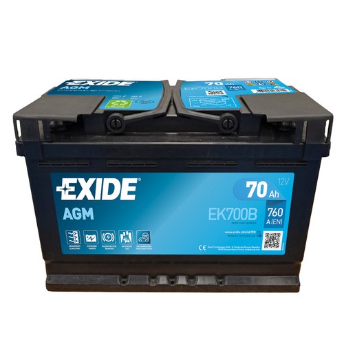 Exide ek700b agm autobatterie - agm,