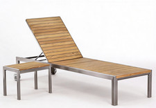 Edelstahl Teakliege mit