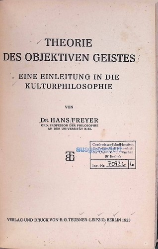 Theorie des objektiven geistes - theorie,