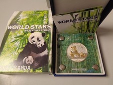 BURKINA FASO 2016 - 1000 Francs in Silber (1 Unze), PP Teilvergoldet GIANT PANDA