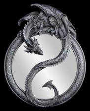 Drachenspiegel - Yin Yang - Fantasy Drachen Wandspiegel Wanddeko 