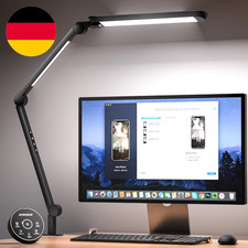 LED Schreibtischlampe, Schwenkarm Architektenlampe Arbeitsleuchte, Duale Lichtqu