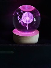 Glaskugel mit Holzsockel, ca