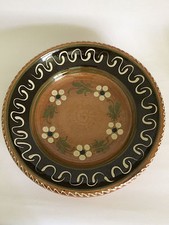 (E7) Poterie Soufflenheim Lehmann France Wandteller Obstschale Keramik Ø 34 cm