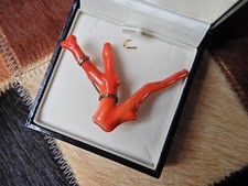 Echte Korallen Brosche