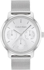 Calvin Klein 25200180 Quarz Uhr Damen Analog Kristalle Edelstahl Silber