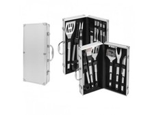 BBQ Grillbesteck Grillkoffer Grillzubehör 7 / 13 teilig Set Zange Gabel, Wender