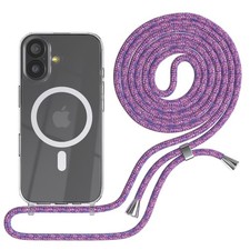 MagSafe Handykette für Apple iPhone 17 Hülle mit Band Kette Einhorn Lila / Pink