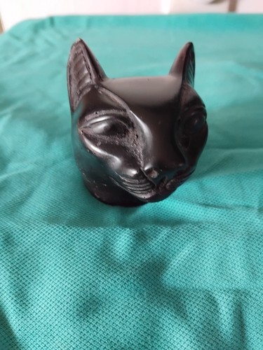 ägyptische bastet kopf basalt - kopf,