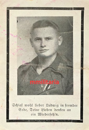 Sterbebild wwii obergefreiter - sterbebild,